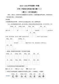 精品解析：2024-2025学年海南省海口市统编版三年级上册期中考试语文试卷（解析版）-A4