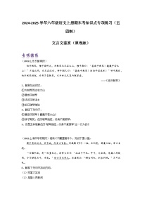 文言文鉴赏-2024-2025学年六年级语文上册期末考前单元复习+专项演练+模拟金卷（部编五四制）（上海专用）