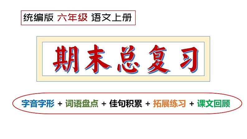 六年级上册语文 期末总复习（课件）字音字形+日积月累+课文梳理+语言实践 2024-2025学年统编版第1页