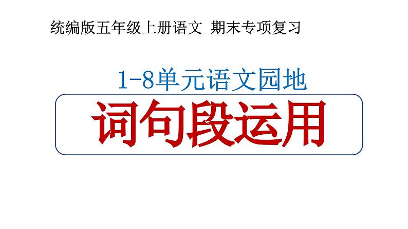 五年级上册语文期末复习 专题4 语文园地字词句段运用（课件）2024-2025学年第一学期 部编版第1页