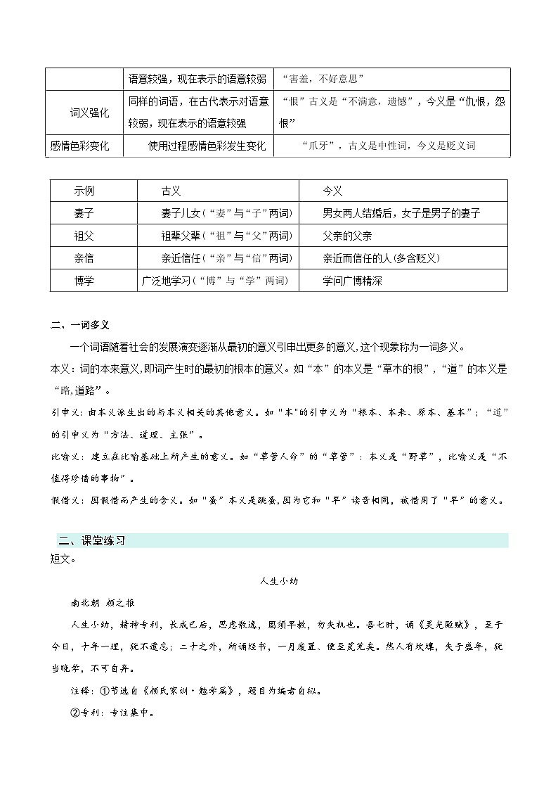 专题02常考实词含义(原卷版）2024-2025学年 小升初语文 文言文专项（统编版）第3页