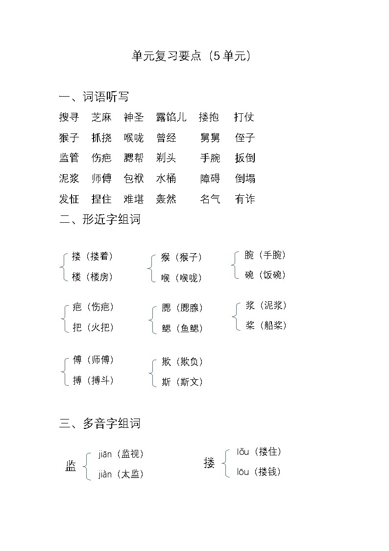 单元复习要点（5单元）第1页