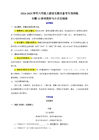 专题13诗词赏析与小古文阅读2024-2025学年六年级上册语文期末备考专项训练（统编版）