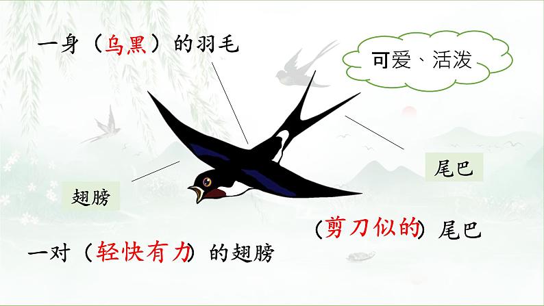 人教版小学语文三下第一单元2《燕子》课件第7页