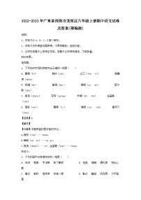 2022-2023年广东省深圳市龙岗区六年级上册期中语文试卷及答案(部编版)