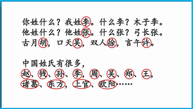 统编版(2024)语文一年级下册--识字2《姓氏歌》第1课时（课件）第6页