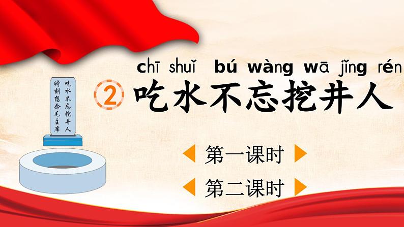 部编版（2024）一年级语文下册课件 第二单元 2 吃水不忘挖井人第1页