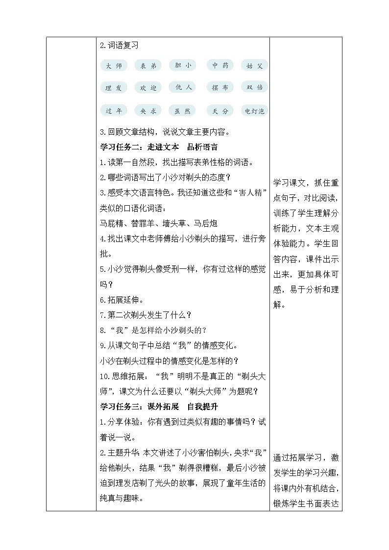 【备课无忧】统编版三下-19. 剃头大师 第2课时（教学设计含反思）第2页