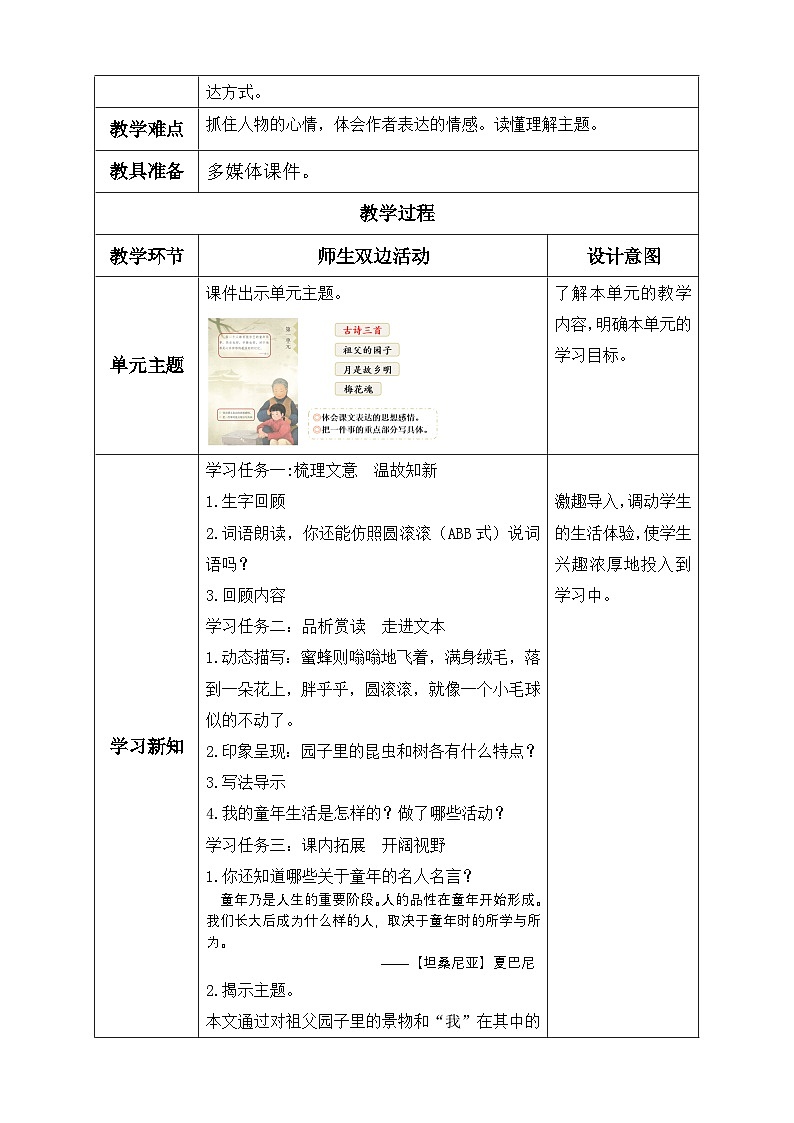 【备课无忧】统编版语文五下-2.祖父的园子 第2课时（教学设计含反思）第2页