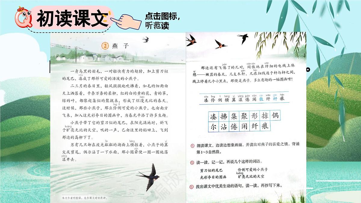 统编版三年级下册语文 第2课 《燕子》 课件第3页