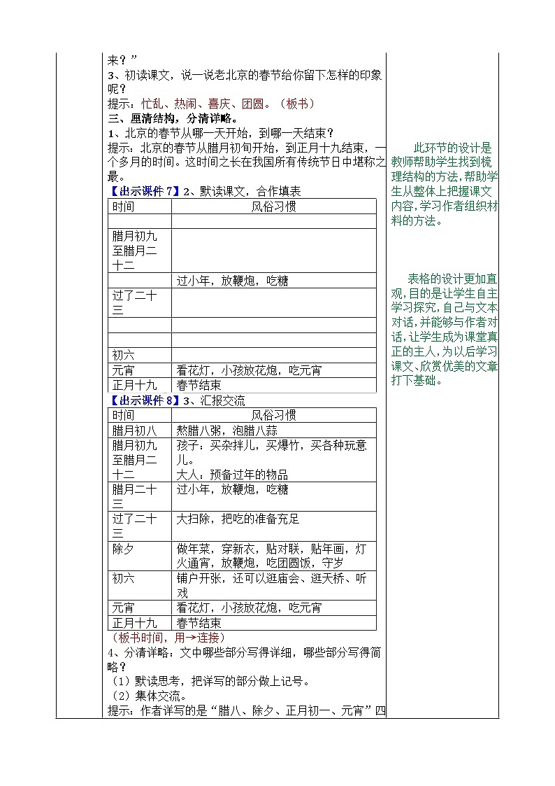 1 北京的春节-表格式教案第3页
