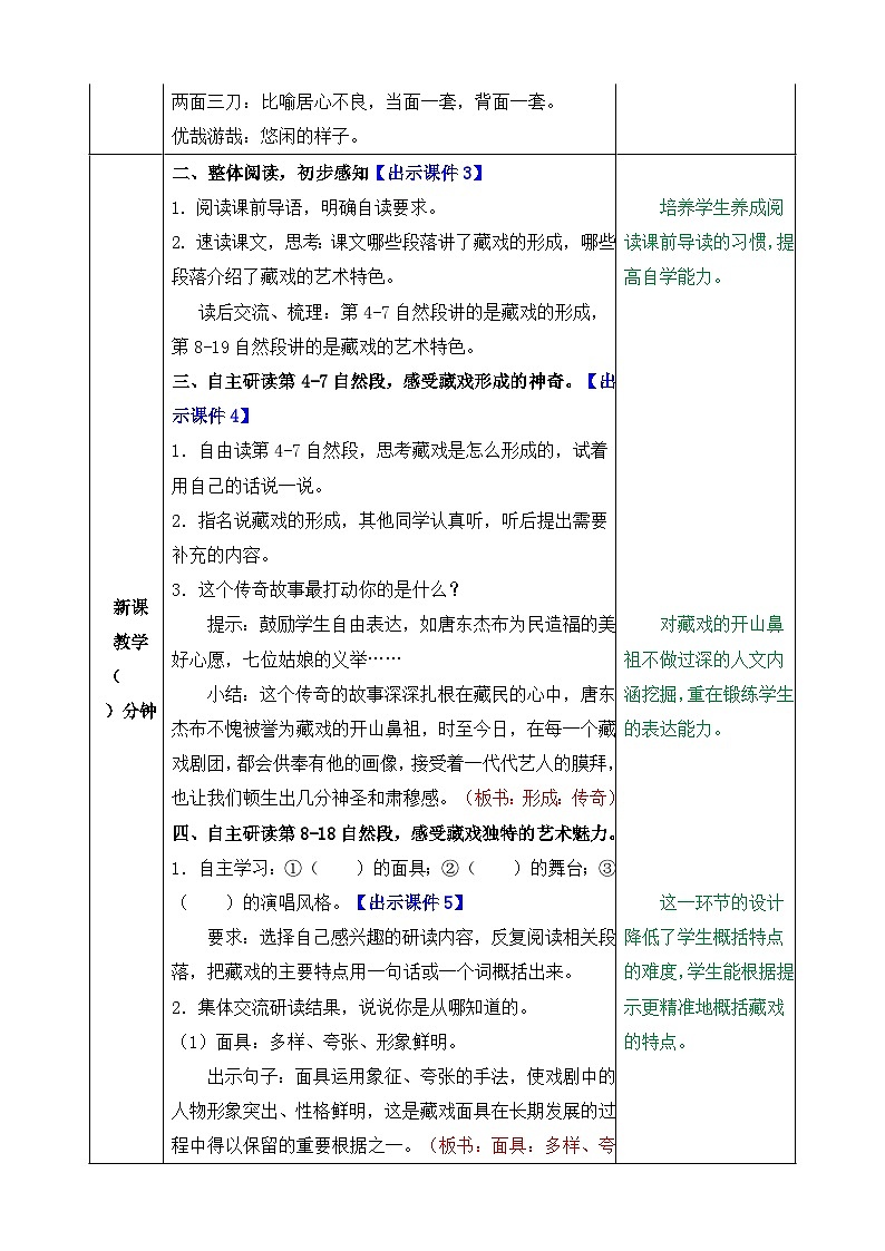 4 藏戏-表格式教案第2页