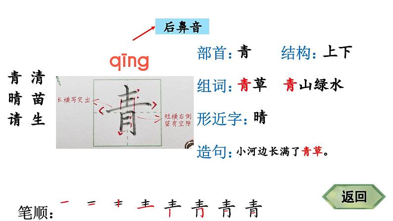 小学语文新部编版一年级下册识字3 小青蛙 笔顺教学课件2025春第3页