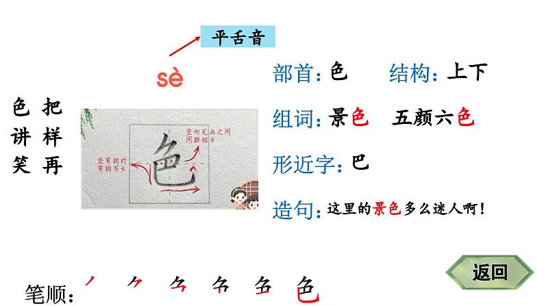 小学语文新部编版一年级下册8 夜色 笔顺教学课件2025春第3页