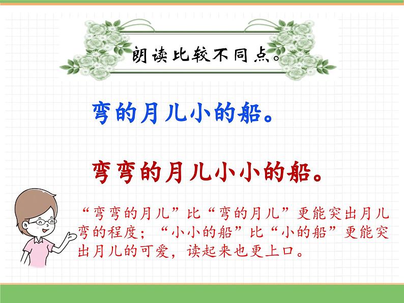 2024版小学语文一年级上册第七单元 5.小小的船（第二课时）教学课件第7页