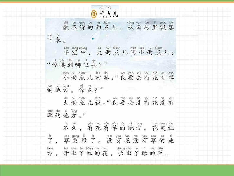 2024版小学语文一年级上册第八单元 10.雨点儿（第一课时）教学课件第7页