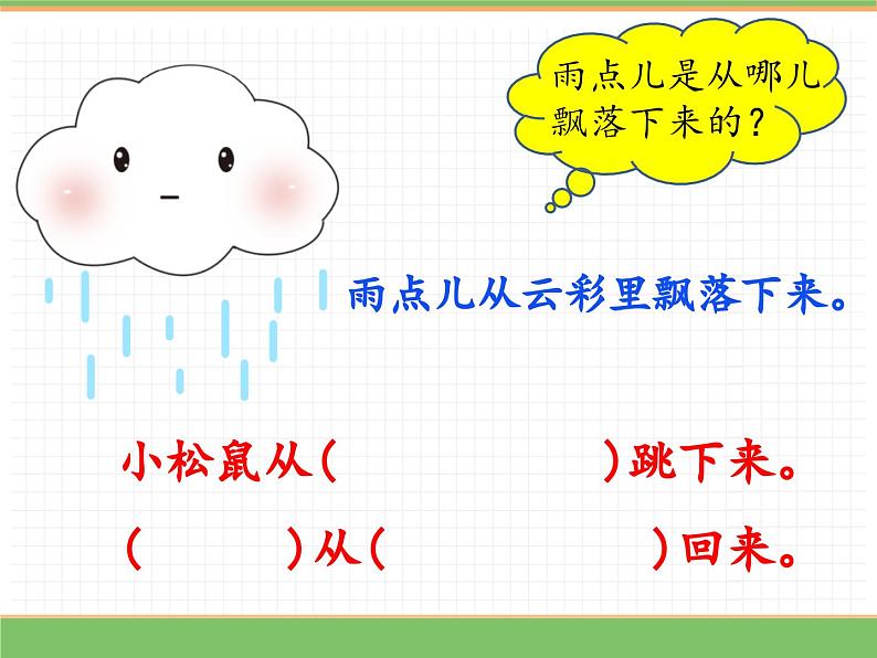 2024版小学语文一年级上册第八单元 10.雨点儿（第二课时）教学课件第6页