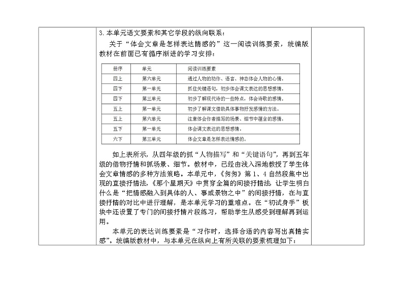 部编版小学语文6下第3单元大单元学习教学设计第2页