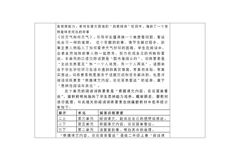部编版小学语文二下第一单元大单元教学设计第3页