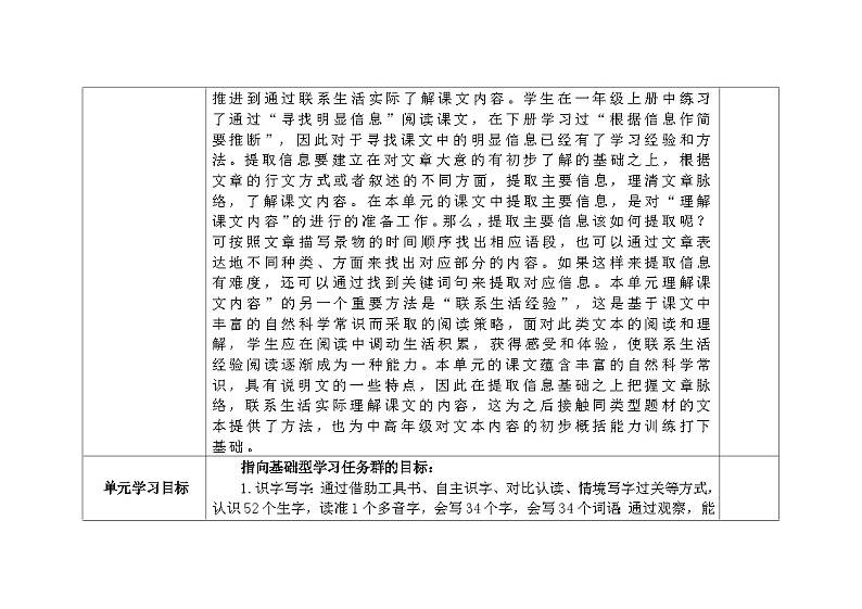 部编版小学语文二下第6单元大单元教学设计第3页