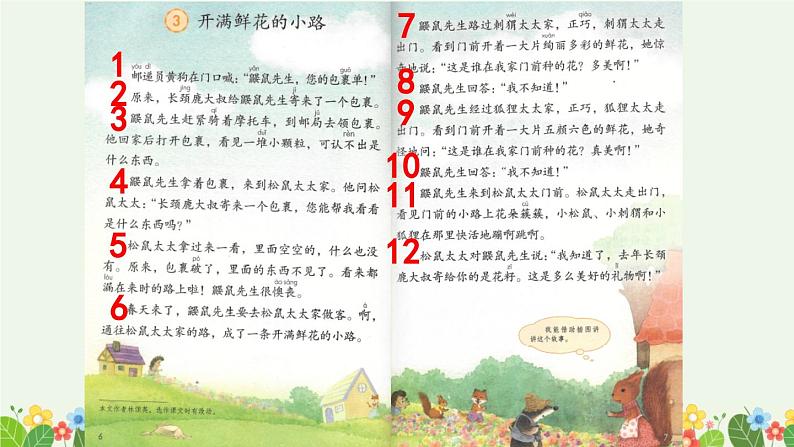 统编版小学语文二年级下册 课文1 3《开满鲜花的小路》课件（第一课时）第4页