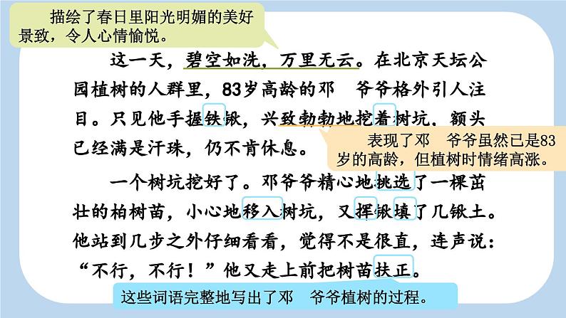 统编版小学语文二年级下册 课文1《邓 爷爷植树》新课标课件（第二课时）第3页