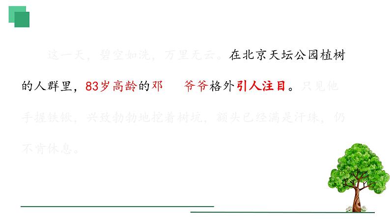 统编版小学语文二年级下册 课文1《邓 爷爷植树》学习任务群教学课件第7页