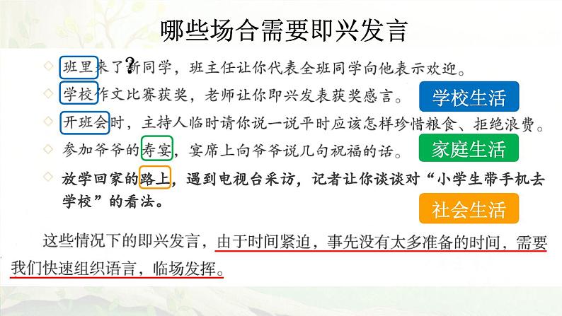 统编版2025年春季六年级下册语文第一单元口语交际《即兴发言》课件第4页