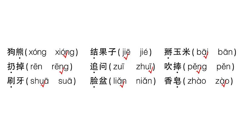 小学语文新部编版一年级下册第七单元复习作业课件（2025春）第6页