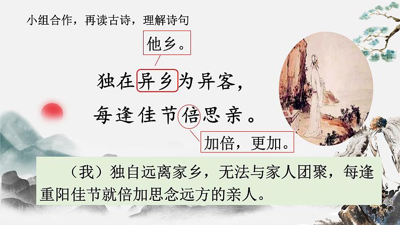 部编版小学语文三下第三单元大单元【任务2：学习古诗《九月九日忆山东兄弟》】教学设计课件第8页