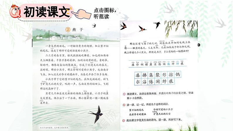 统编版小学语文三年级下册 第一单元 2《燕子》课件（第一课时）第3页