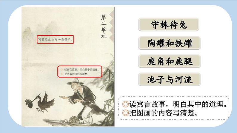 统编版小学语文三年级下册 第二单元 5《守株待兔》新课标课件（第一课时）第2页