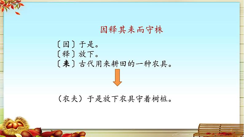 统编版小学语文三年级下册 第二单元 5《守株待兔》课后题课件第7页