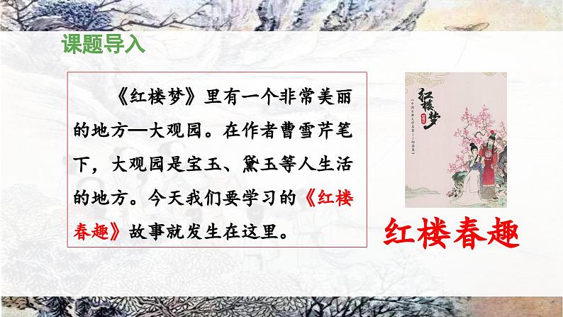 统编版小学语文五年级下册第二单元 8《红楼春趣》 课件（第一课时）第4页