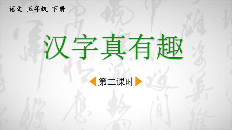 统编版小学语文五年级下册第三单元综合性学习：《汉字真有趣》课件（第二课时）第1页