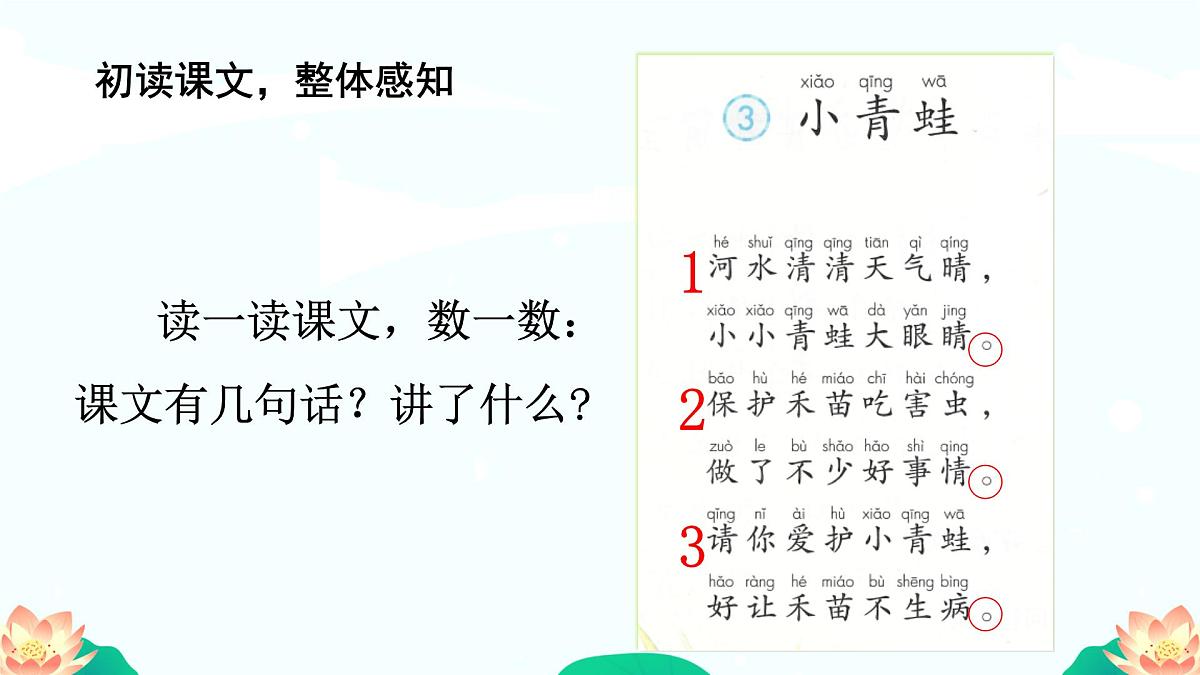 部编版小学语文一下第一单元大单元《小青蛙》教学设计课件第3页