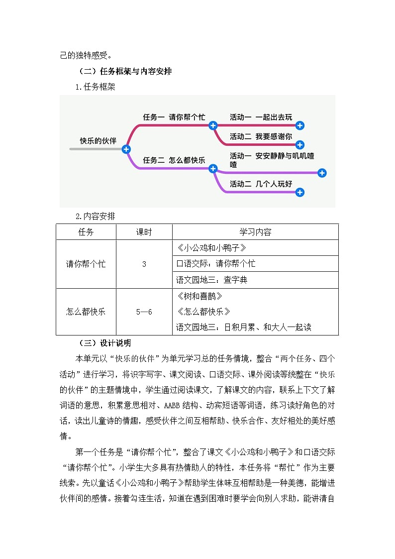 部编版小学语文一下第三单元大单元任务群教学设计第3页