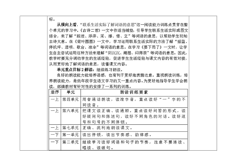 部编版小学语文一下第六单元大单元教学设计第2页