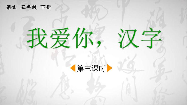 统编版小学语文五年级下册 第三单元 综合性学习：《我爱你，汉字》课件（第三课时）第1页