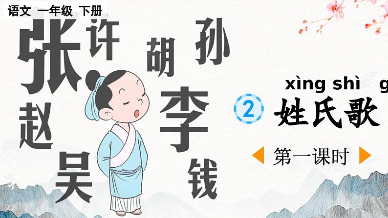 统编版小学语文一年级下册 识字（一） 2《姓氏歌》课件（第一课时）第1页