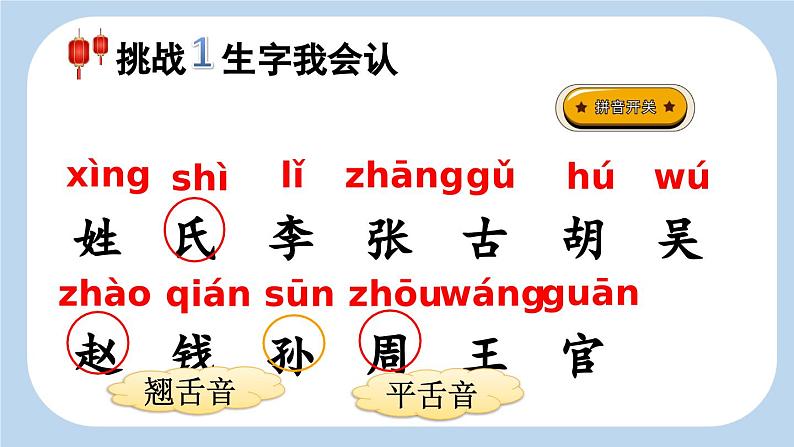 统编版小学语文一年级下册 识字（一） 2《姓氏歌》新课标课件（第一课时）第4页