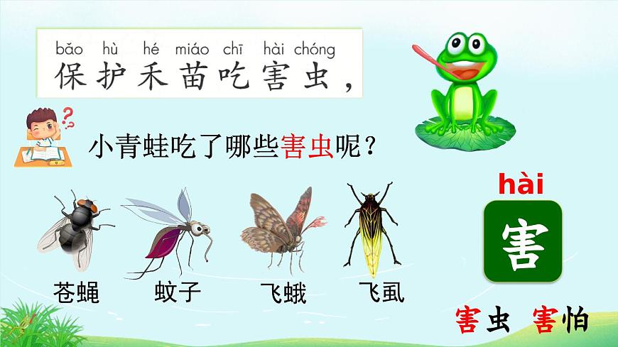 统编版小学语文一年级下册 识字（一） 3《小青蛙》课件（第二课时）第5页