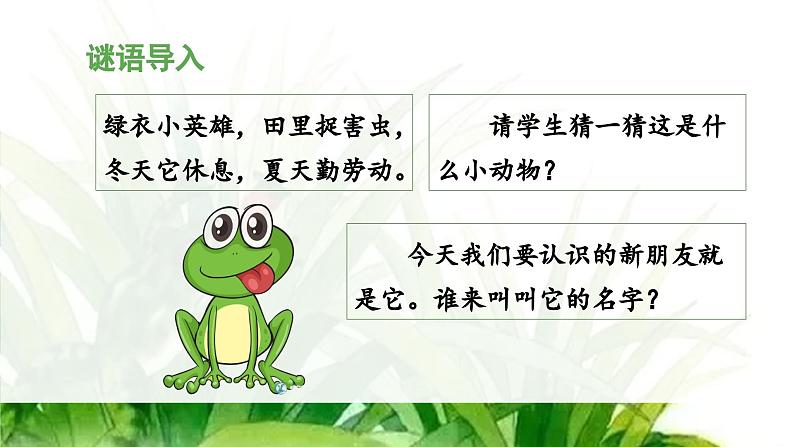 统编版小学语文一年级下册 识字（一） 3《小青蛙》教学设计与指导课件（第一课时）第4页