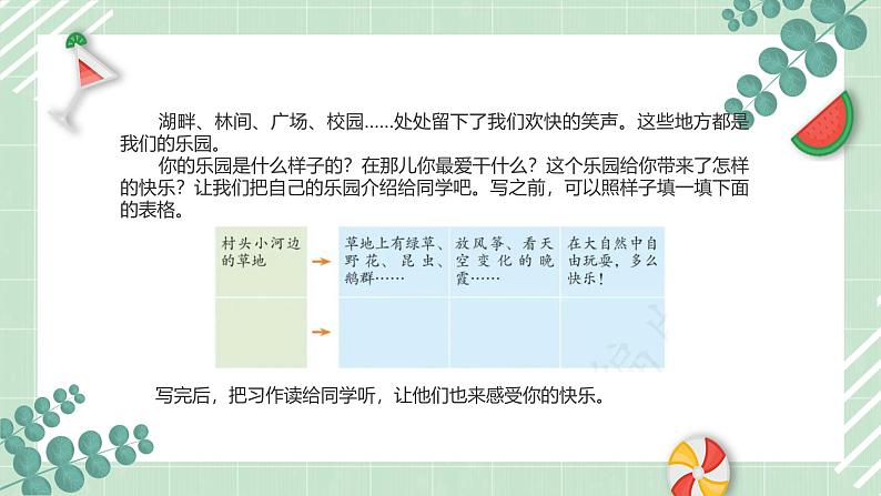 部编版四年级下册语文 第一单元习作《我的乐园》课件第4页