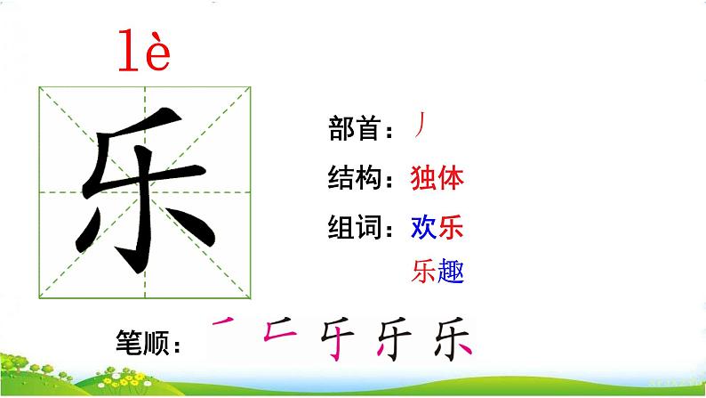 部编版小学语文一下年级6.《怎么都快乐》【说文解字+笔顺】课件第5页