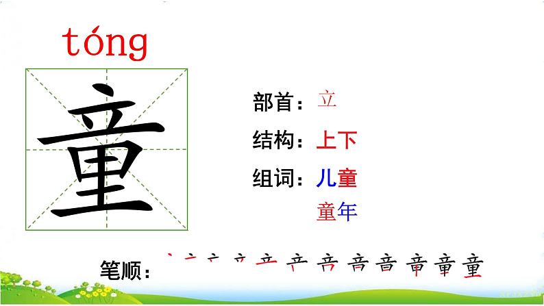 部编版小学语文二年级下  1《古诗二首》【说文解字+笔顺】课件第7页