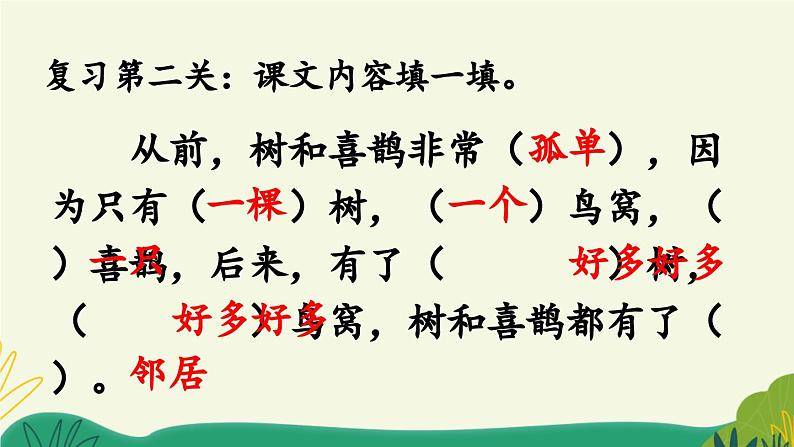 统编版小学语文 一年级下册  课文2 5《树和喜鹊》课件（第二课时）第3页