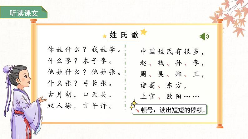 第一单元2.姓氏歌 第一课时 课件 小学语文统编版（2024）一年级下册第7页