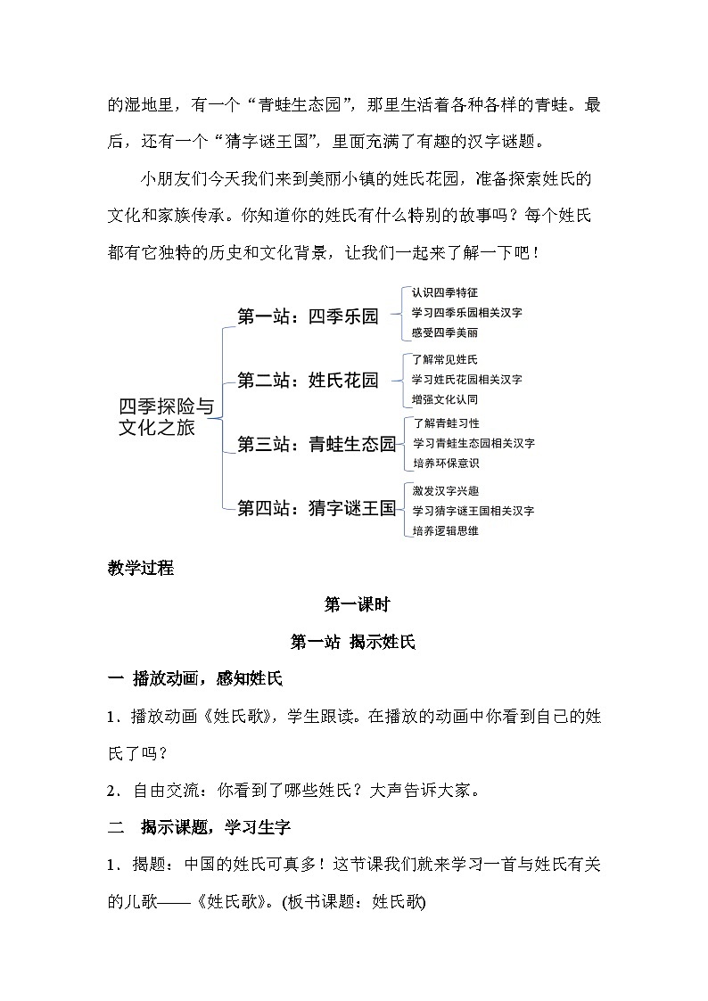 2《姓氏歌》教学设计第2页
