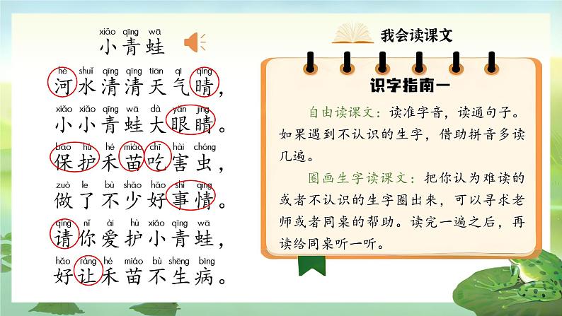 部编版2025一年级下册语文1.《识字3小青蛙》课件第6页